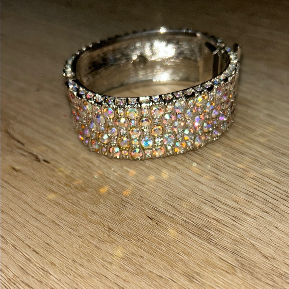 St. John Silver and Gold Crystal Ring